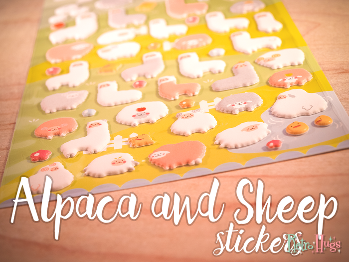 Cute Stickers | Alpaca and Sheep | Kawaii Puffy Stickers