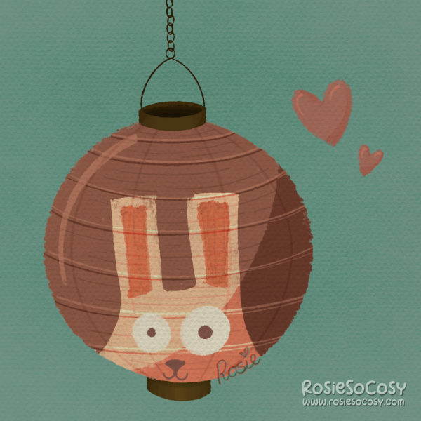 Freezer Bunny paper lantern illustration