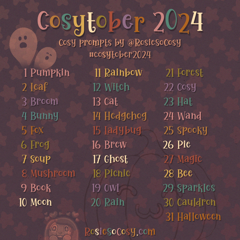 COSYTOBER 2024! Cosy art prompts for October!